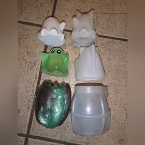 Lot Of 3 Planter Molds For Epoxy Resin Ghosts & Dragon With Egg For Casting
